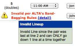 ALTA Sandbagging Rules Example